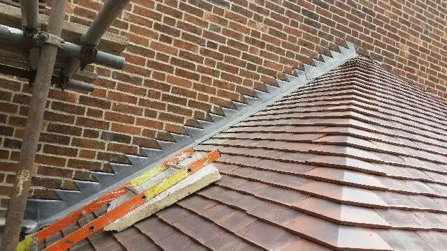a roof with tiling

