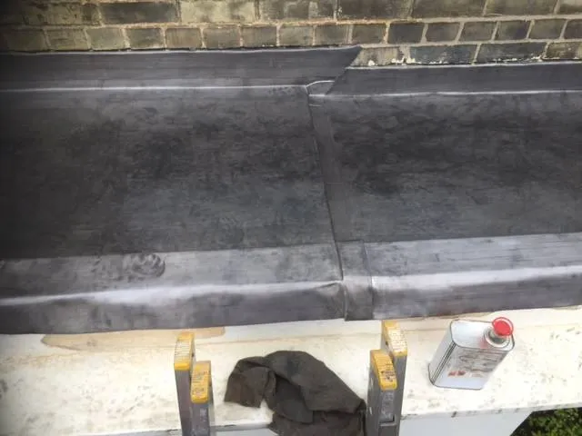 lead flashing on an old roof
